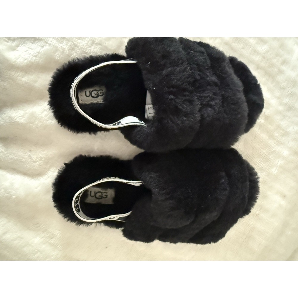 UGG Kids Fluff Yeah Slide Slippers Black Size 12